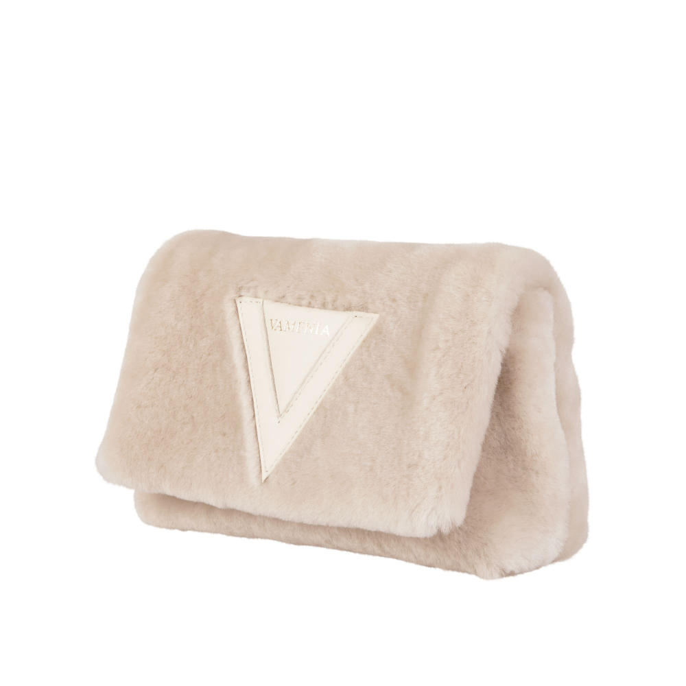 Crossbody Bag aus Lammfell in beige -EPONA- MINI